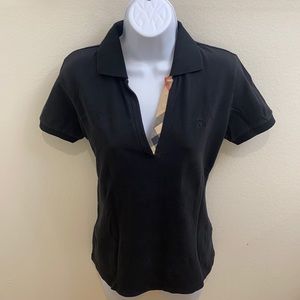 Burberry Black Cotton Polo Shirt M